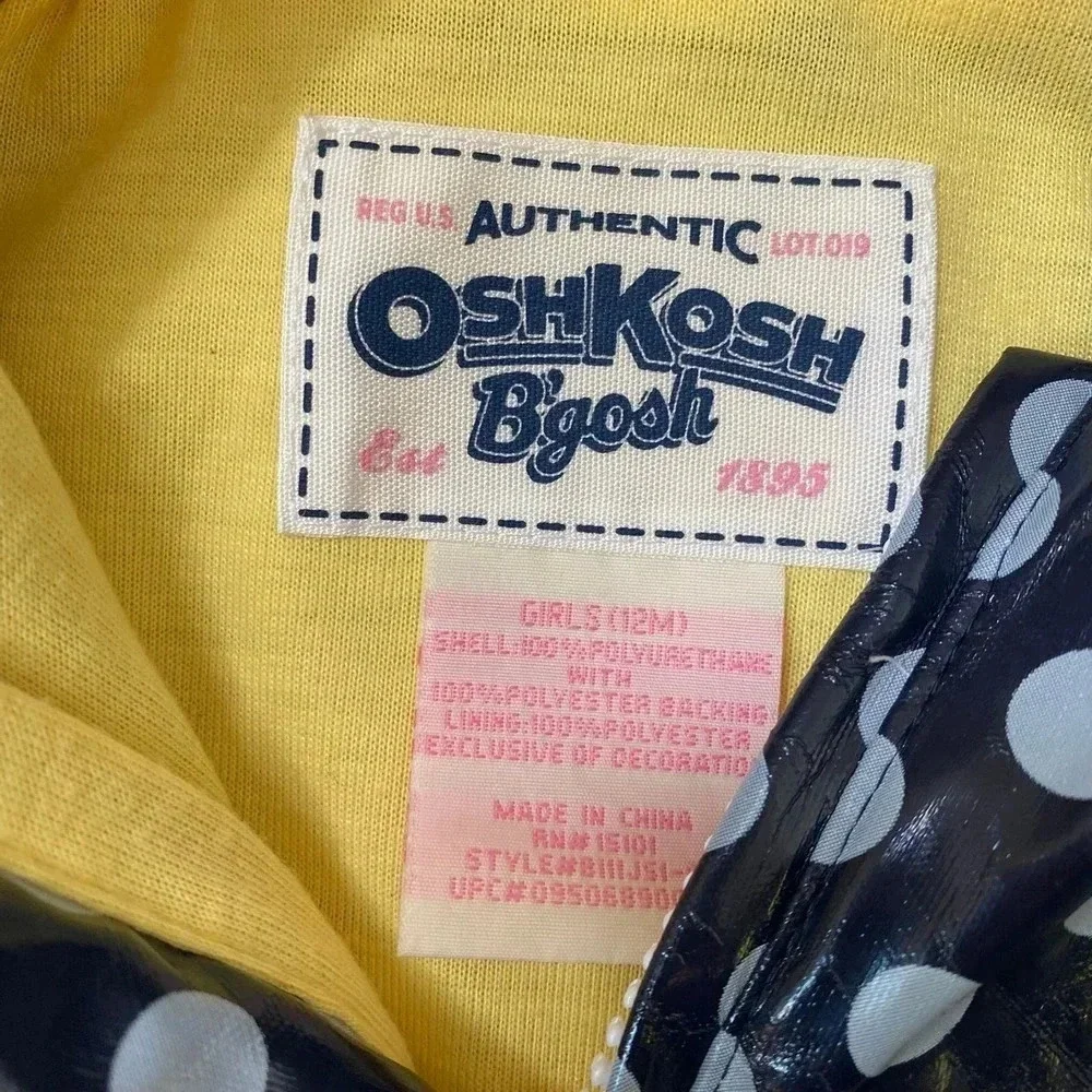 Oshkosh B'gosh Full Zip Poker Dots Sunflower Jacket/Coat Baby Girl Size 12M